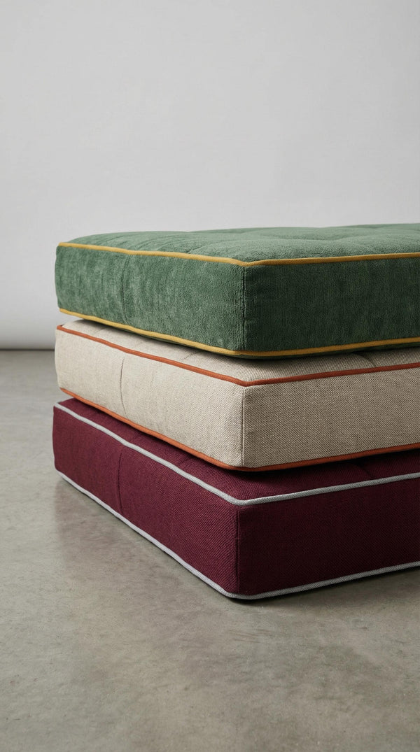 Custom Linen Bench Cushion with Foam – 4" Thickness