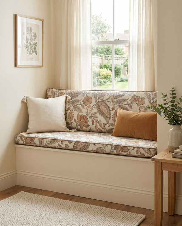 Custom Paisley Window Seat Cushion – Made to Measure
