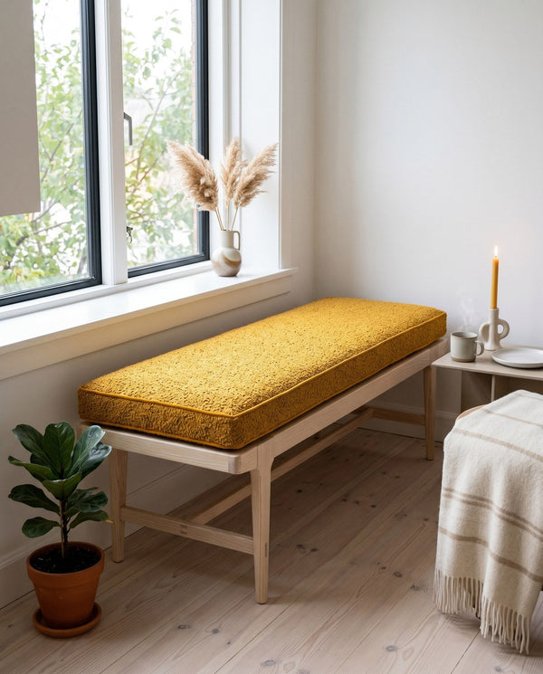 Custom Bench Cushion with Foam – Piped Boxed Edge
