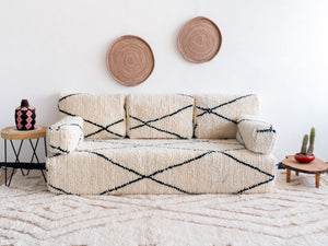 Black Striped Floor Cushions