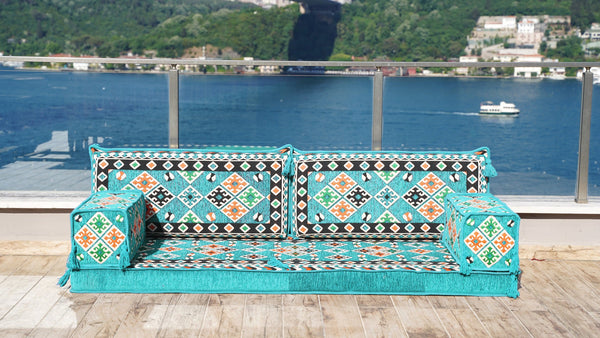 Turquoise Urgup Mystic – Kilim Arabic Floor Sofa