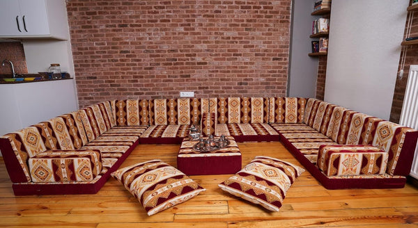 Premium Diwan Sofa Sets, Floor Cushions, Oriental Arabic Seating Floor Sofa, Sectional Floor Sofa, Arabic Majlis