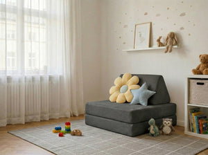 Custom Kids Play Sofa, Foldable Corduroy Floor Couch, Convertible Toddler Lounge & Play Bed, Modular Nursery Seating, Ma