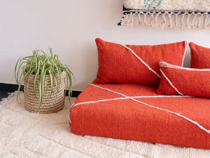Orange Boho Floor Couch
