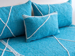 Loveseat Floor Sofa Seating, Turquoise Moroccan Floor Cushion, Sofa Ground, Boho Style Floor Sofa, Sofa with Cushions
