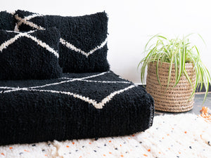 Black Moroccan Floor Sofa