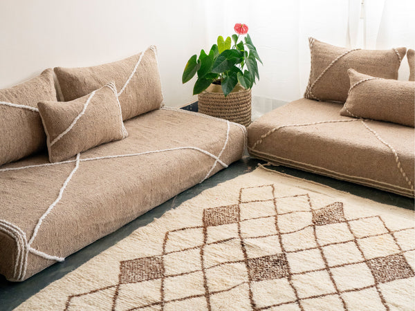 Beige Corner Floor Sofa