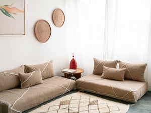 Beige Corner Floor Sofa