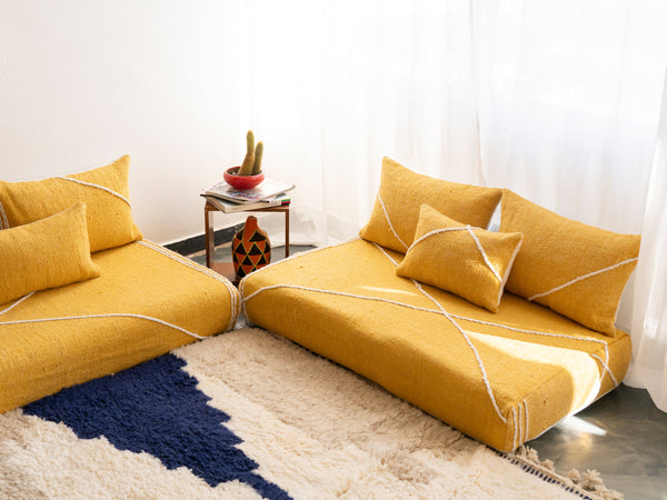 Yellow Moroccan Floor Couches