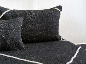 Moroccan Floor Cushion, Black Kilim Floor Pillow, Traditional Sofa, Sofa With Cushions, Customized Handmade Sofa, Boho Sofa