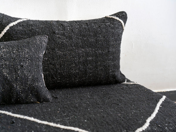 Moroccan Floor Cushion, Black Kilim Floor Pillow, Traditional Sofa, Sofa With Cushions, Customized Handmade Sofa, Boho Sofa