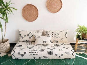 Boho Style Floor Cushion Set, Moroccan Floor Couch, Modular Sofa Seating, Sofa Cushion Set, Bohemian Floor Sofa