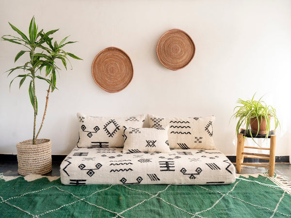 Boho Moroccan Floor Sofa Set – Modular Cushion Seating