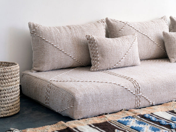Beige Floor Sofa Set, Boho Sofa, Floor Cushion Set, Living Room Floor Sofa, Floor Seating Set, Large Floor Cushion, Sofa Couch
