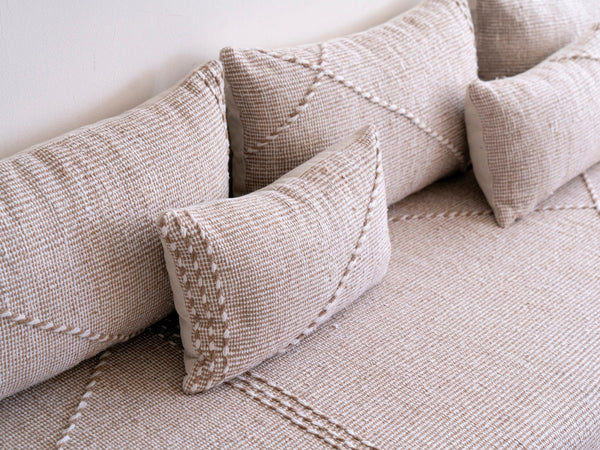 Beige Floor Sofa Set, Boho Sofa, Floor Cushion Set, Living Room Floor Sofa, Floor Seating Set, Large Floor Cushion, Sofa Couch