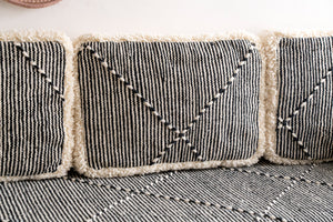 Moroccan Wool Floor Cushions, Gray Floor Sofa, Sectional Sofa, Loveseat Sofa, Floor Couch, Boho Floor Seating, Traditional Sofa