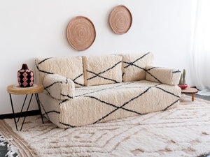 Black Striped Floor Cushions