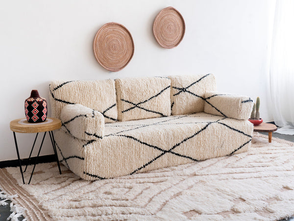 Black Striped Floor Cushions
