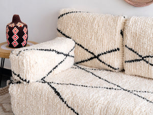 Black Striped Floor Cushions