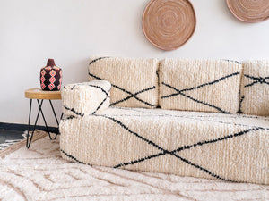 Black Striped Floor Cushions