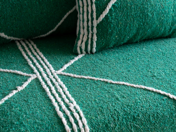 6 ft Moroccan Style Floor Couches, Green Loveseat Sofa, Boho Couches, Oriental Sofa Cushion, Modular Morocco Floor Couch