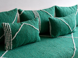 6 ft Moroccan Style Floor Couches, Green Loveseat Sofa, Boho Couches, Oriental Sofa Cushion, Modular Morocco Floor Couch