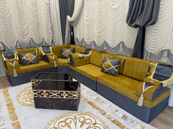 Arabic Lounge Sofa, Traditional Diwan Sofa Sets, Sectional Sofa, Majlis Sofa Set, Loveseat Sofa