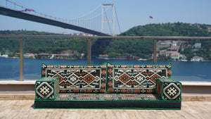 Green Anatolian Hearth: Single Floor Sofa – Arabic Majlis Seating – Moroccan Style Couch – Traditional Turkish Sofa