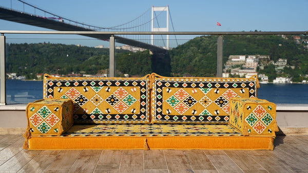 Yellow Urgup Mystic – Arabic Majlis Floor Sofa