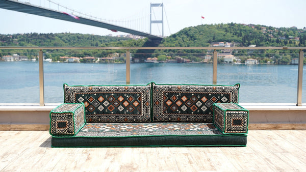 Green Chile Sunset – Moroccan Arabic Floor Sofa