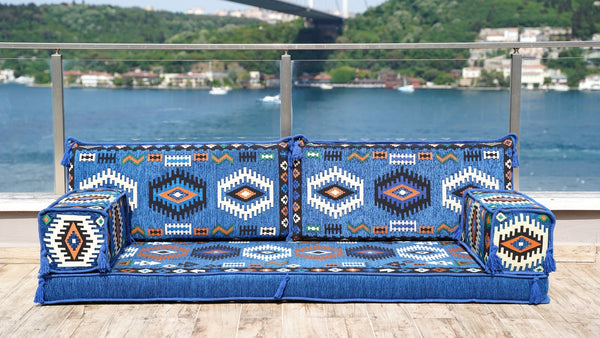 Royal Blue Jumbo Supreme – Arabic Floor Sofa