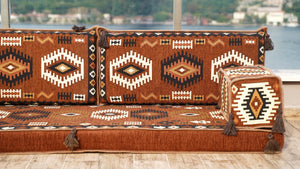 Brown Jumbo Supreme: Single Floor Sofa – Arabic Floor Couch – Window Seat Cushion – Washable Arabic Floor Cushion
