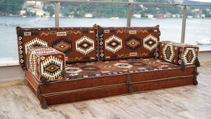 Brown Jumbo Supreme: Single Floor Sofa – Arabic Floor Couch – Window Seat Cushion – Washable Arabic Floor Cushion