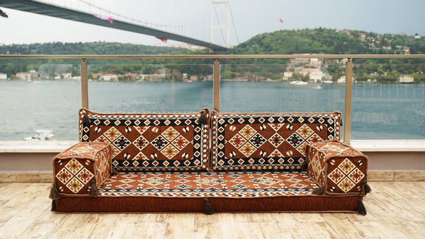Brown Urgup Mystic – Arabic Floor Sofa with Backrest