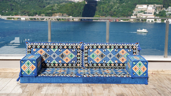 Royal Blue Urgup Mystic – Arabic Floor Sofa