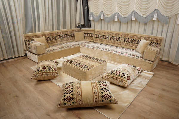 Moroccan Boho Diwan Floor Sofa – Arabic Majlis