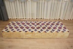 Beige Baghdad Tulip: Single Floor Sofa – Arabic Majlis – Turkish Floor Pouf – Window Seat Cushion – Oriental Floor Seating