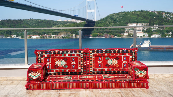 Red Bukhara Loom – Arabic Oriental Floor Sofa