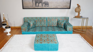 Turquoise Lale Ottoman