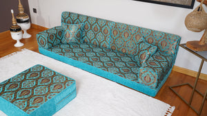 Turquoise Lale Ottoman