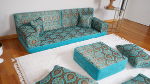 Turquoise Lale Ottoman