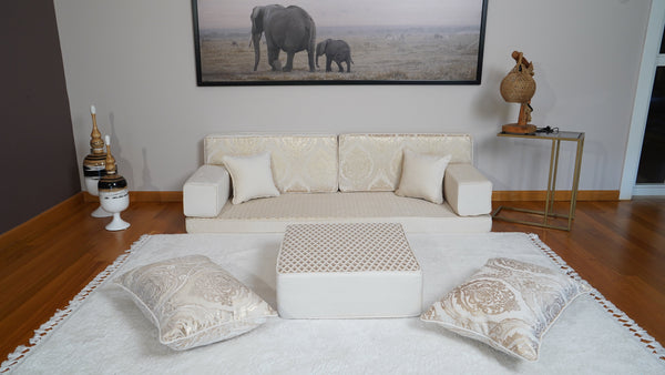 White Ciragan Celadon – Arabic Majlis Floor Sofa