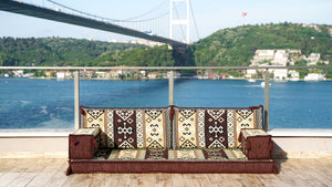 Brown Dunya Harmony: Single Floor Sofa – Arabic Floor Couch – Window Seat Cushion – Floor Sofa With Backrest