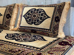Handmade Afghan Toshak, Arabic Floor Seating with Backrest Pillows, Diwan Sofa Sets, Traditional Floor Sofa