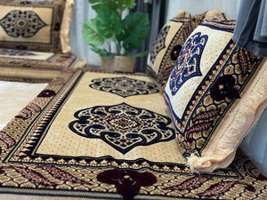 Handmade Afghan Toshak, Arabic Floor Seating with Backrest Pillows, Diwan Sofa Sets, Traditional Floor Sofa