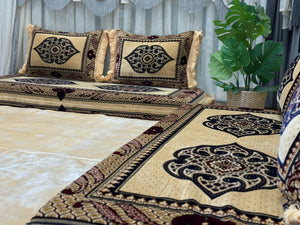 Handmade Afghan Toshak, Arabic Floor Seating with Backrest Pillows, Diwan Sofa Sets, Traditional Floor Sofa