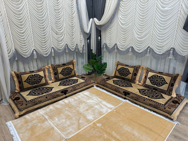 Handmade Afghan Toshak, Arabic Floor Seating with Backrest Pillows, Diwan Sofa Sets, Traditional Floor Sofa