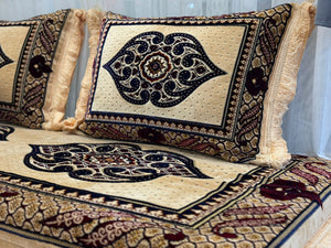 Handmade Afghan Toshak, Arabic Floor Seating with Backrest Pillows, Diwan Sofa Sets, Traditional Floor Sofa