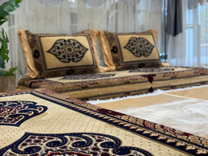 Handmade Afghan Toshak, Arabic Floor Seating with Backrest Pillows, Diwan Sofa Sets, Traditional Floor Sofa