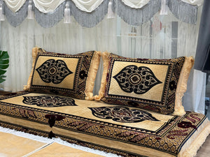 Handmade Afghan Toshak, Arabic Floor Seating with Backrest Pillows, Diwan Sofa Sets, Traditional Floor Sofa
